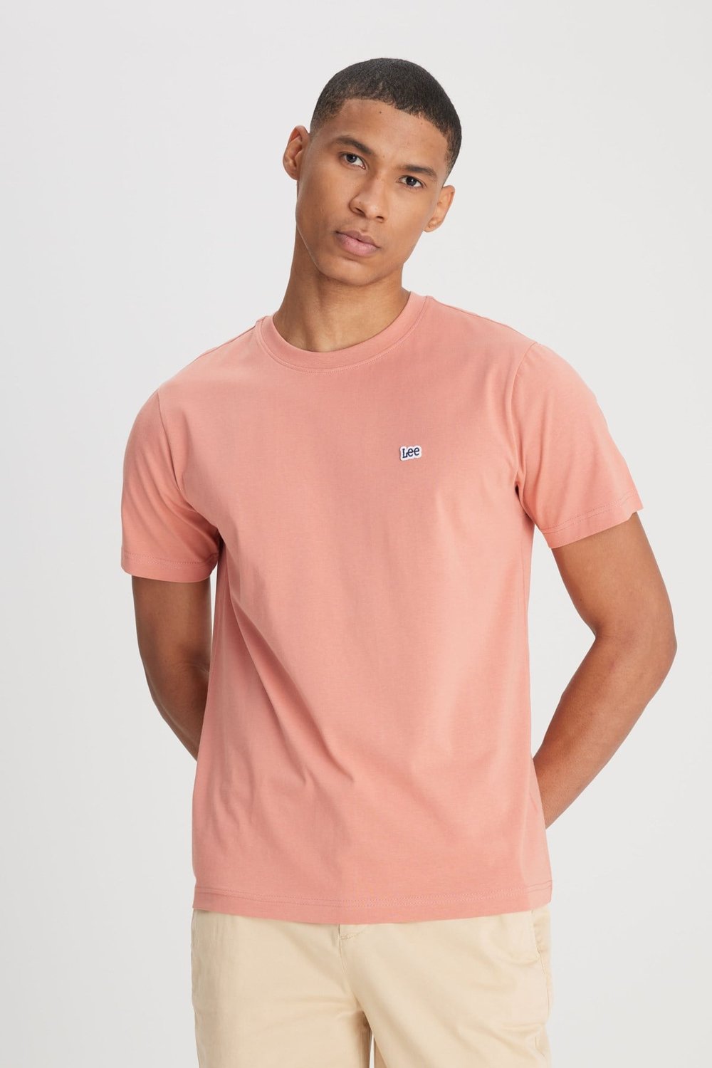 Lee % 100 Pamuk Regular Fit Bisiklet Yaka Erkek T Shirt L60UFQUK KİREMİT