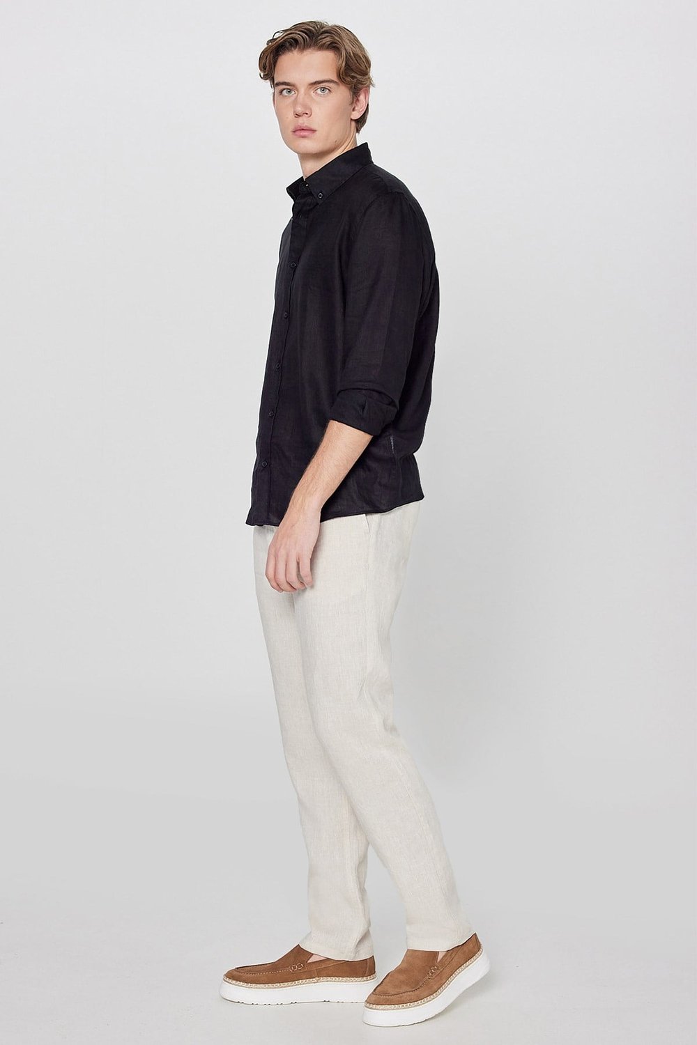 Lee Regular Fit Normal Bel Keten Erkek Pantolon L2610018 614 BEJ