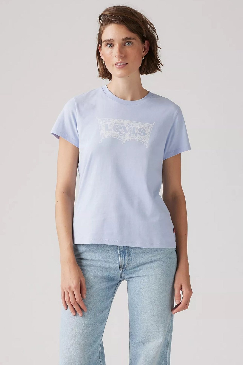 Levi's % 100 Pamuk Standart Fit Bisiklet Yaka Bayan T Shirt 17369-3052 AÇIK MAVİ
