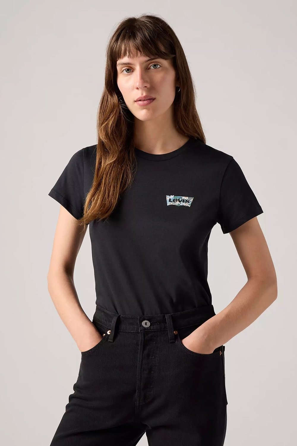 Levi's % 100 Pamuk Standart Fit Bisiklet Yaka Bayan T Shirt 17369-2933 SİYAH