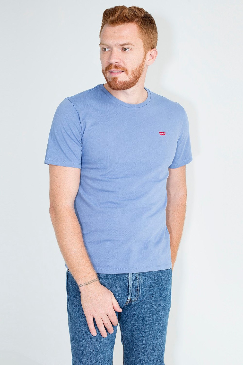 Levi's Logo Baskılı Bisiklet Yaka % 100 Pamuk Erkek T Shirt 566050079 İNDİGO