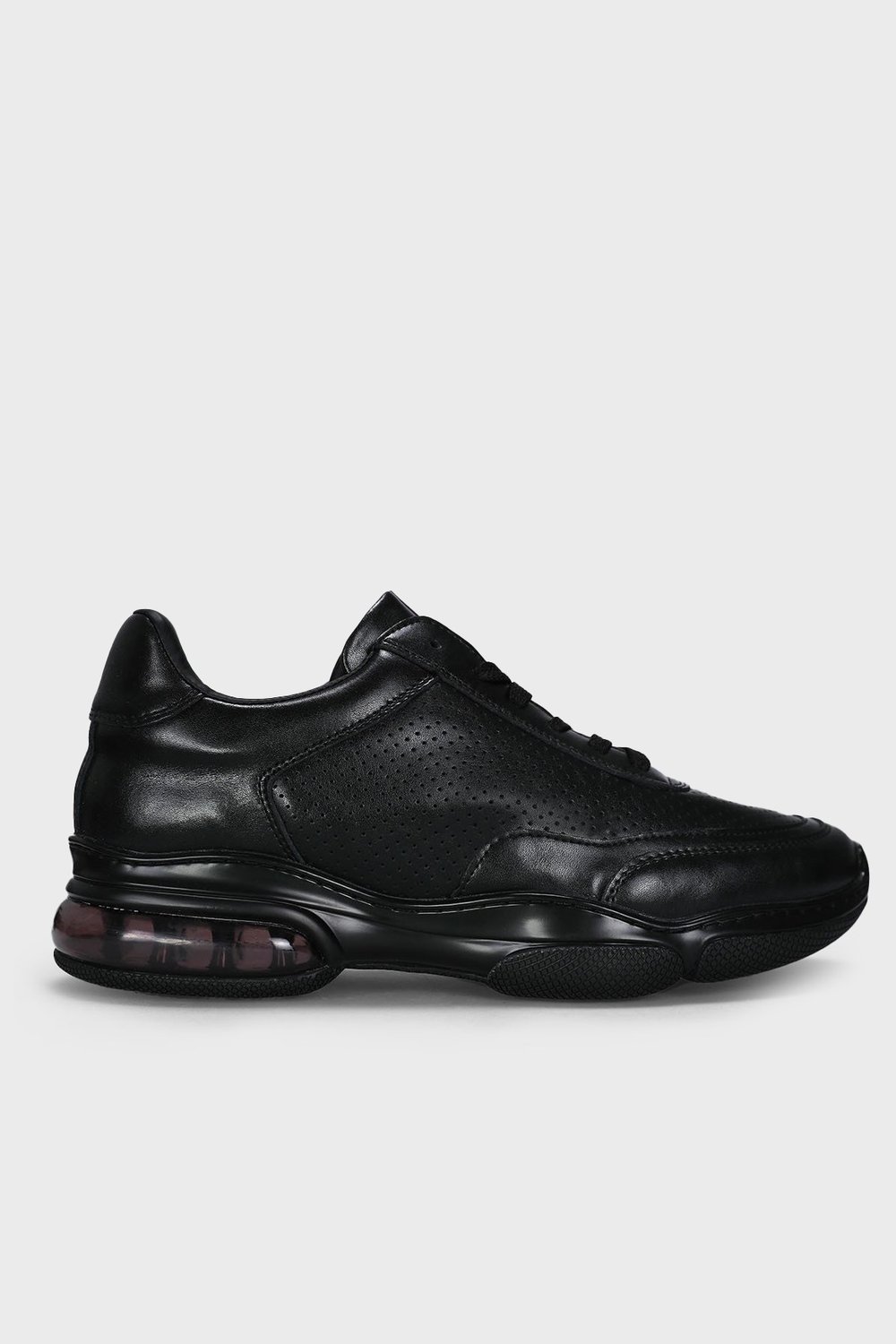 Logolu Deri Sneaker Erkek Ayakkabı 111230301 SİYAH