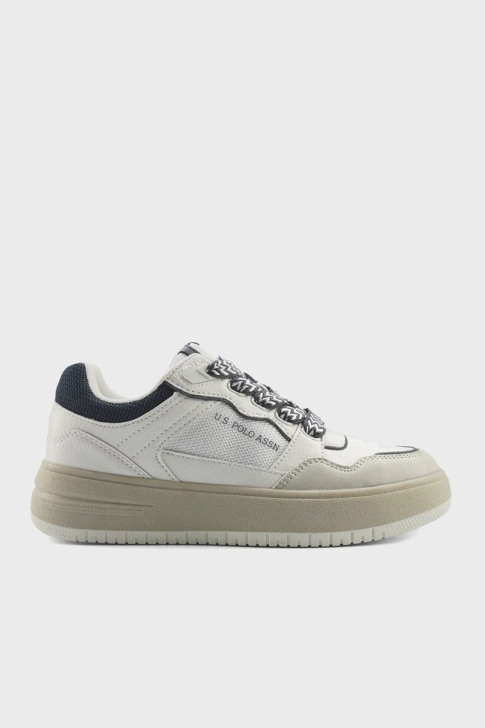 Logolu Kalın Taban Sneaker Kadın Ayakkabı LINA 5FX BEYAZ-LACİVERT