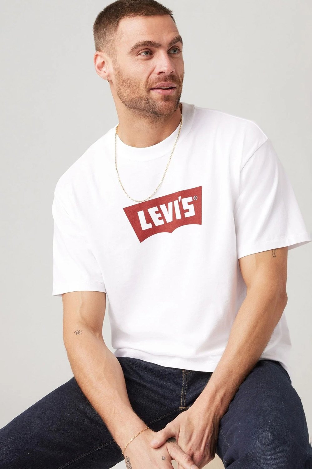 Logolu Pamuklu Bisiklet Yaka Erkek T Shirt 005F9-0002 BEYAZ