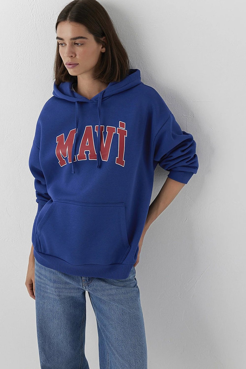 Logolu Pamuklu Oversize Kapüşonlu Kadın Sweat 1600361-70758 SAKS