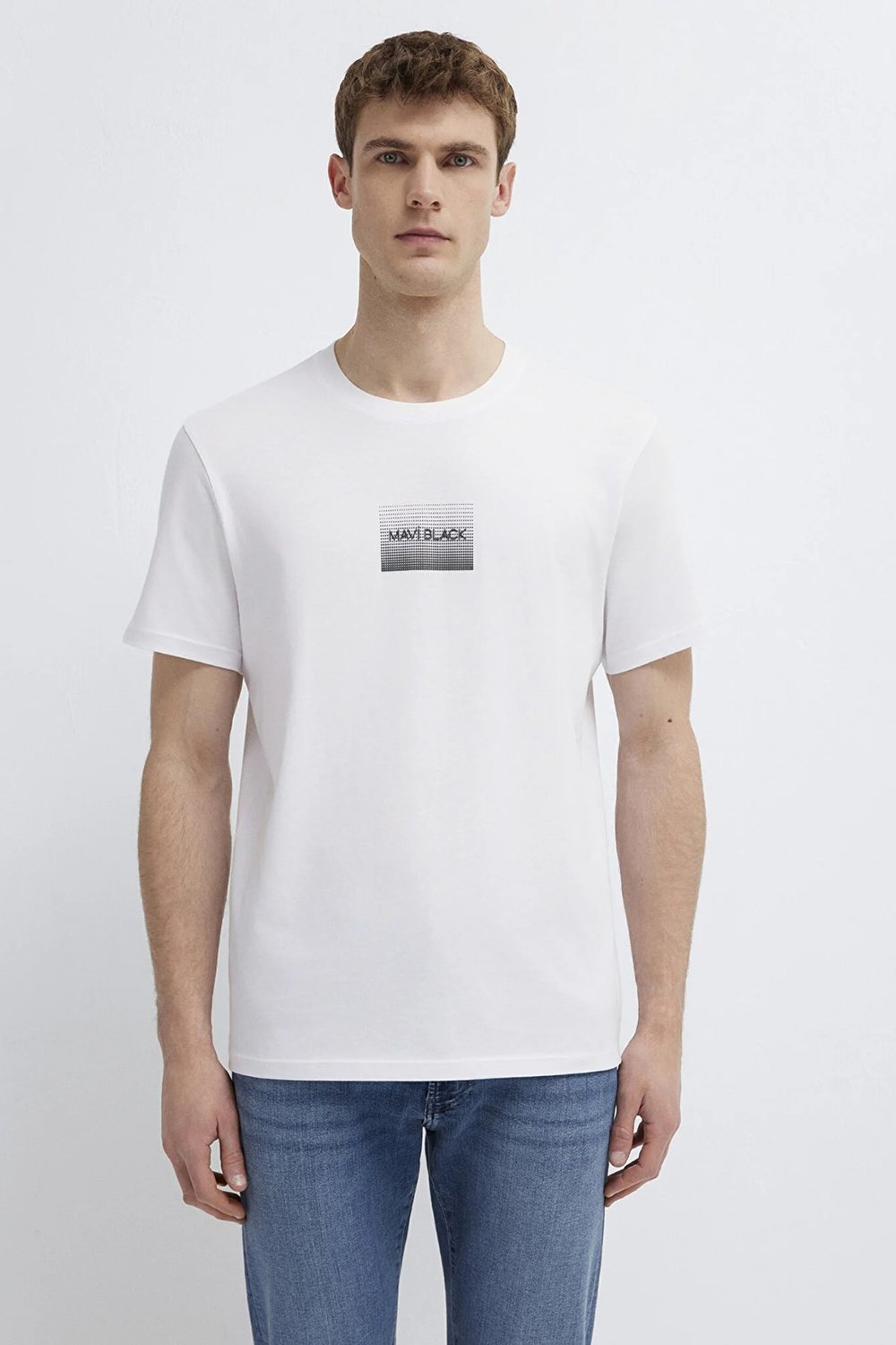 Logolu Pamuklu Regular Fit Bisiklet Yaka Erkek T Shirt 0613364-620 BEYAZ