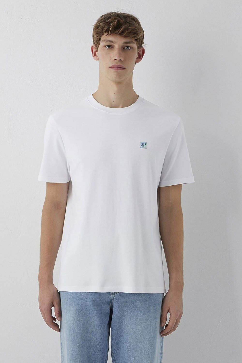 Logolu Regular Fit Bisiklet Yaka Erkek T Shirt 0620056-620 BEYAZ
