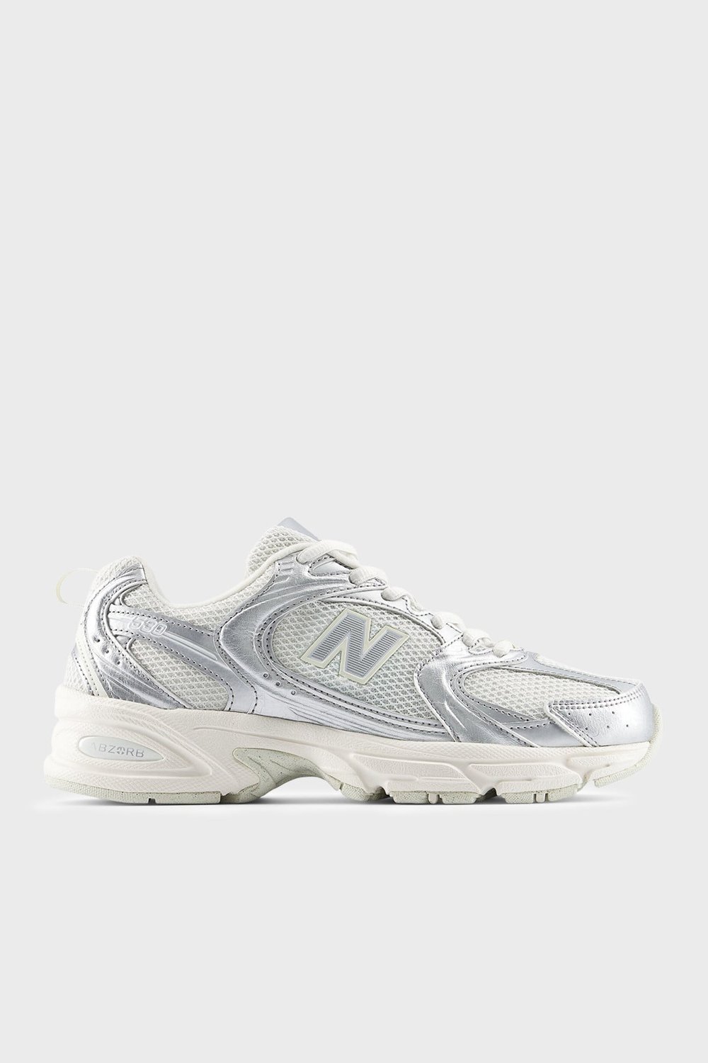 Logolu Sneaker Kadın Ayakkabı U5303IR EKRU-GÜMÜŞ