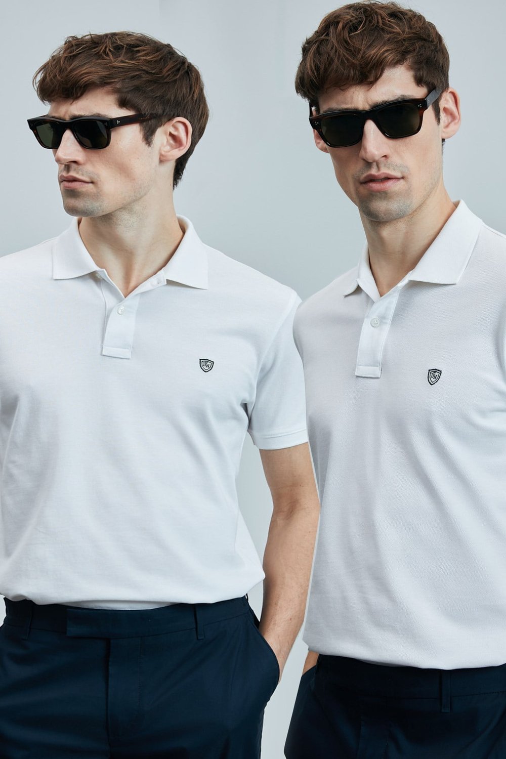 Lufian Logolu Pamuklu Comfort Fit Düğmeli Polo Yaka 2'li Erkek T Shirt 111040206S2 BEYAZ-BEYAZ