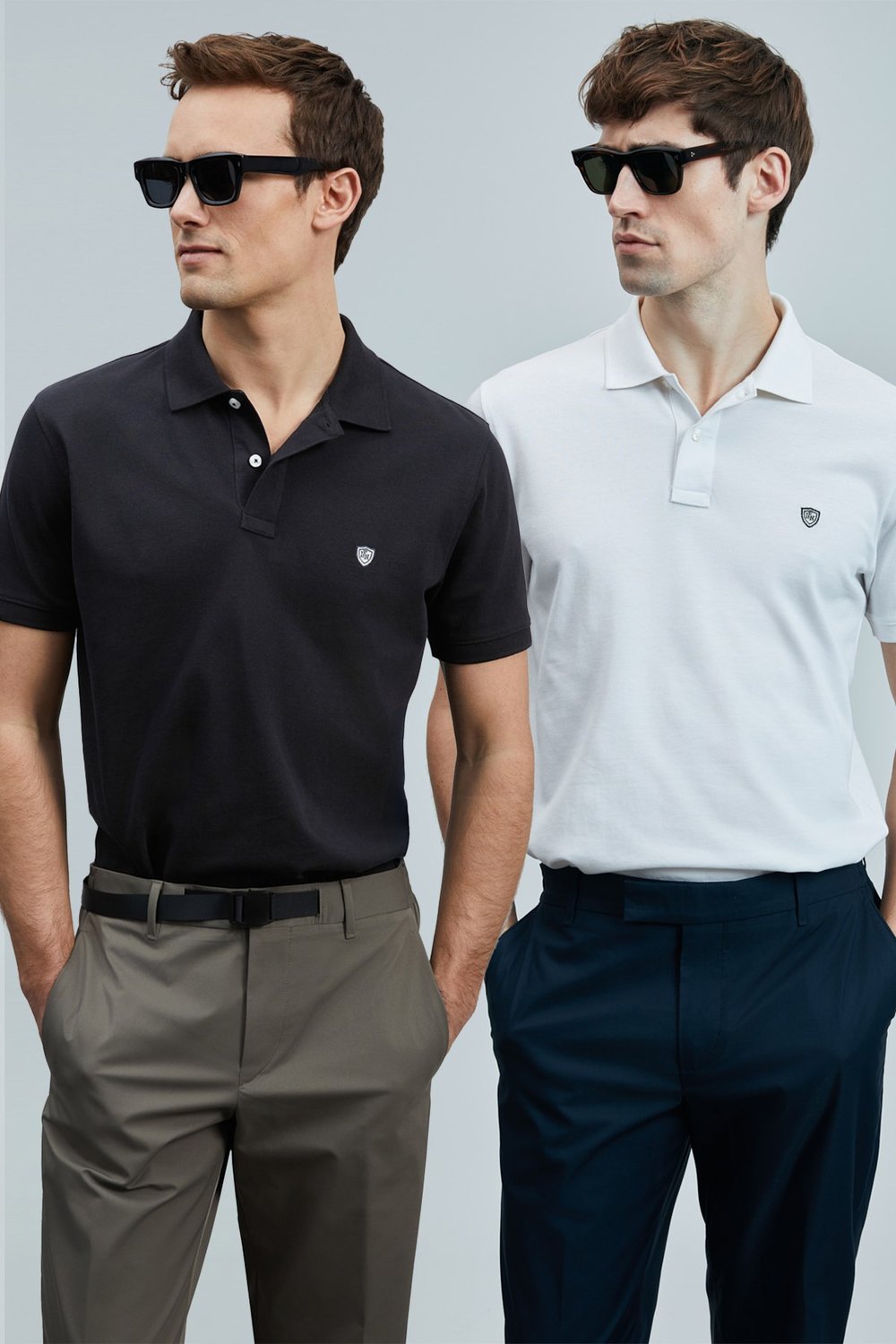 Lufian Logolu Pamuklu Comfort Fit Düğmeli Polo Yaka 2'li Erkek T Shirt 111040206S2 SİYAH-BEYAZ