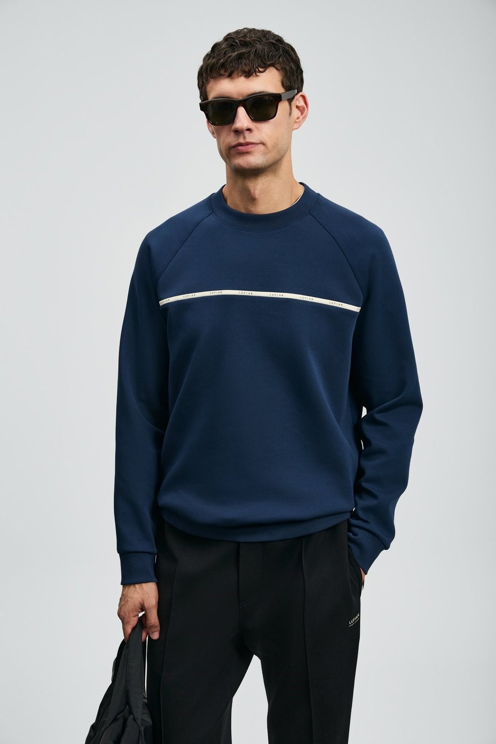 Lufian Pamuklu Regular Fit Logolu Bisiklet Yaka Erkek Sweat 112030181 LACİVERT