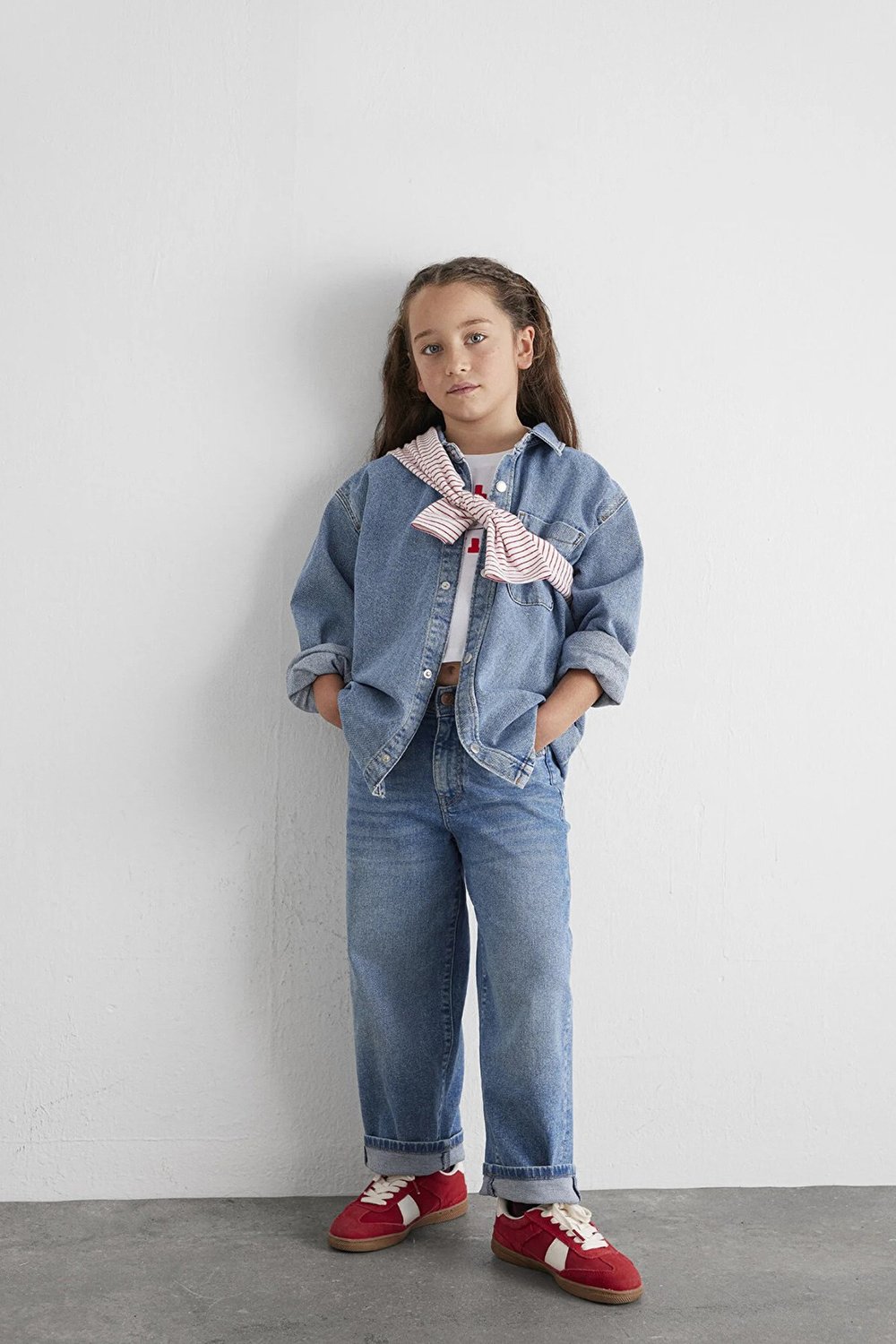 Mavi Baggy Normal Bel Daralan Paça Jeans Kız Çocuk Kot Pantolon 7010510-88228 MAVİ