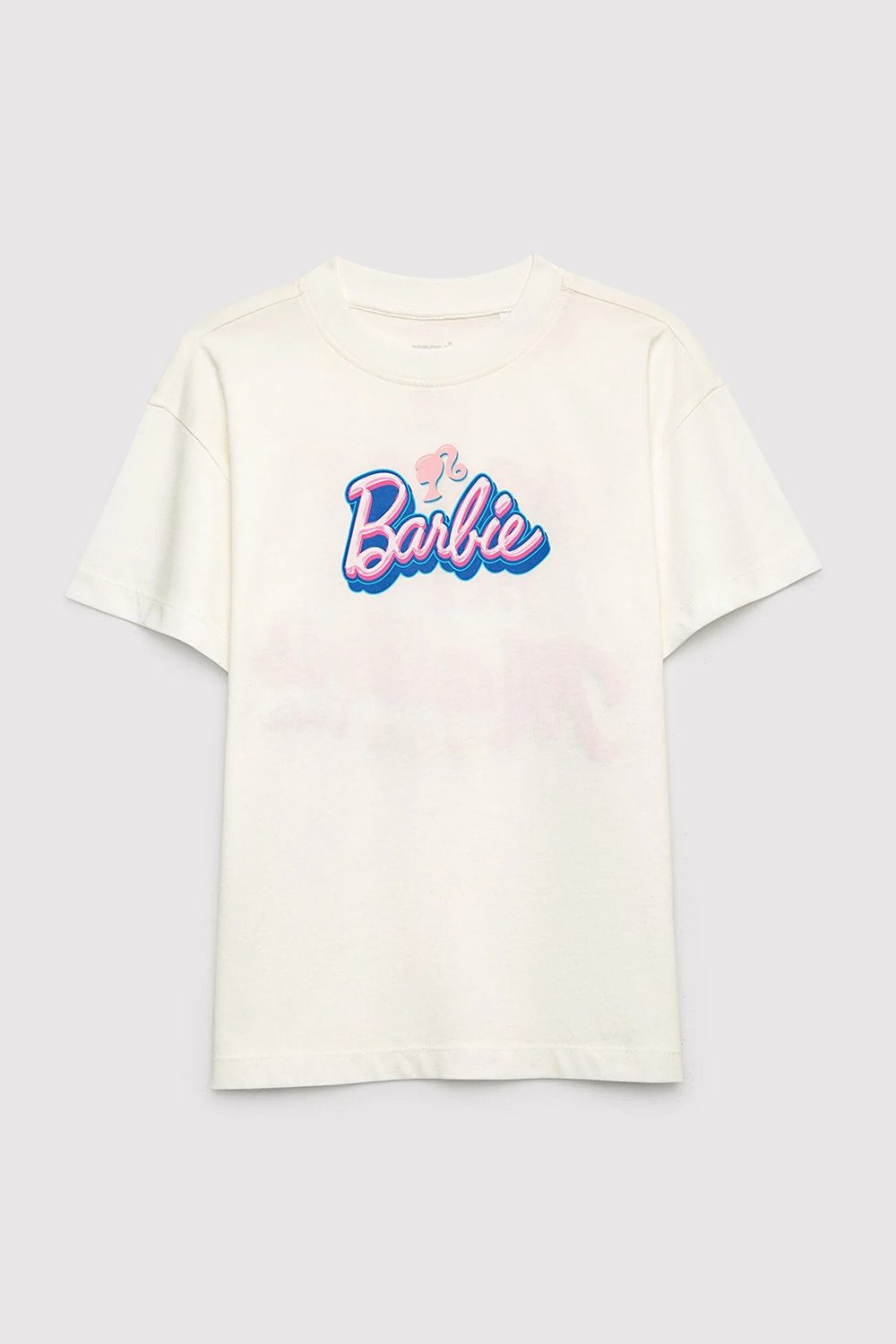 Mavi Baskılı % 100 Pamuk Loose Fit Bisiklet Yaka Kız Çocuk T Shirt 7610453-70057 BEYAZ