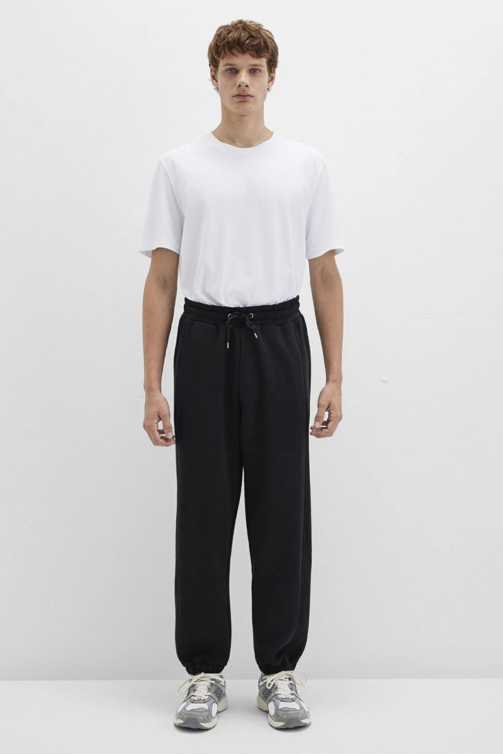 Mavi Pamuklu Loose Fit Normal Bel Lastikli Paça Erkek Eşofman Altı 0010549-900 SİYAH