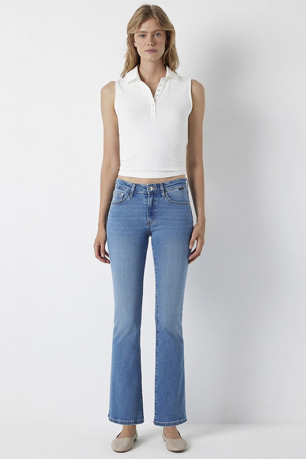 Molly Pamuklu Flare Bootcut Fit Normal Bel Jeans Kadın Kot Pantolon 10136A3925 MAVİ