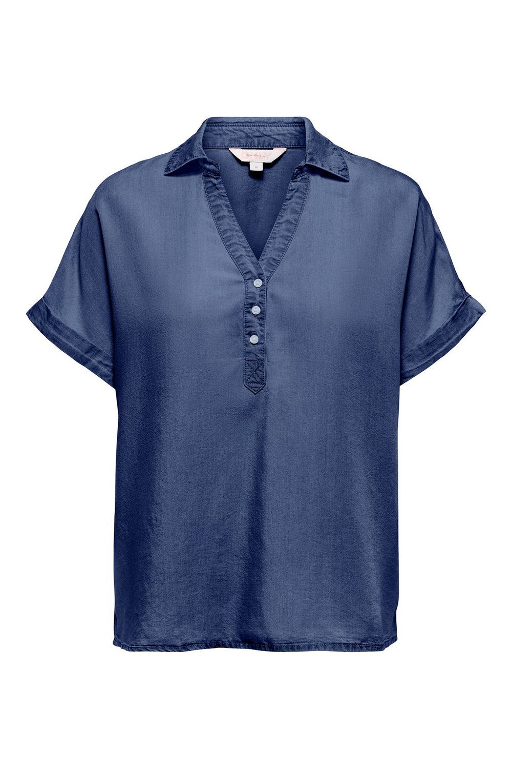 Onlcharis Loose Fit Klasik Yaka Düğme Detaylı Kadın Bluz 15363976 LACİVERT