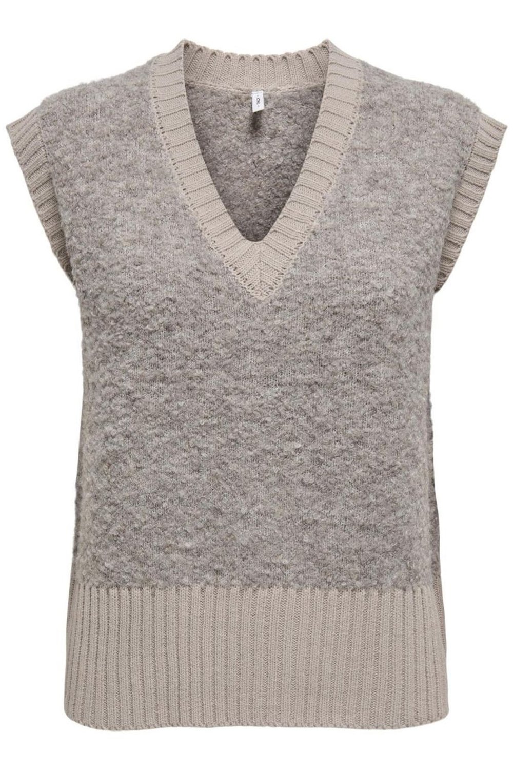 Onlcille Regular Fit V Yaka Kadın Süveter 15350777 BEJ