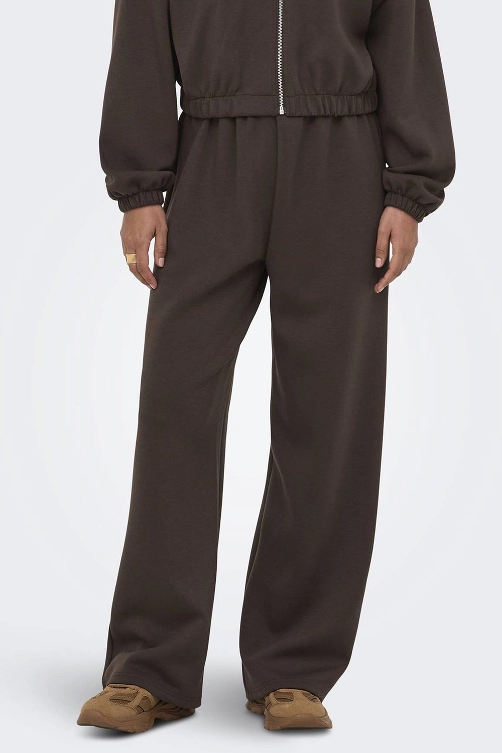 Onlscarlett Regular Fit Normal Bel Geniş Paça Kadın Eşofman Altı 15346400 KOYU KAHVE
