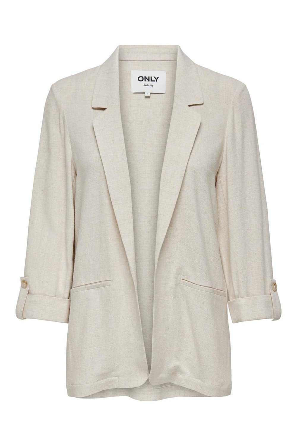 Onlsiesta Keten Karışımlı Loose Fit Blazer Kadın Ceket 15322274 AÇIK BEJ