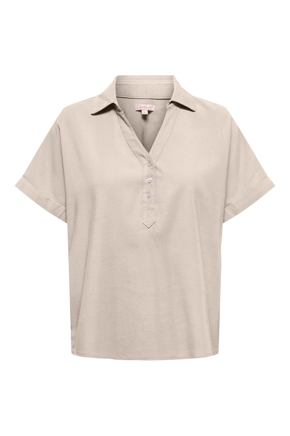 Only Onlaris Loose Fit Klasik Yaka Düğmeli Kadın Bluz 15364279 TAŞ