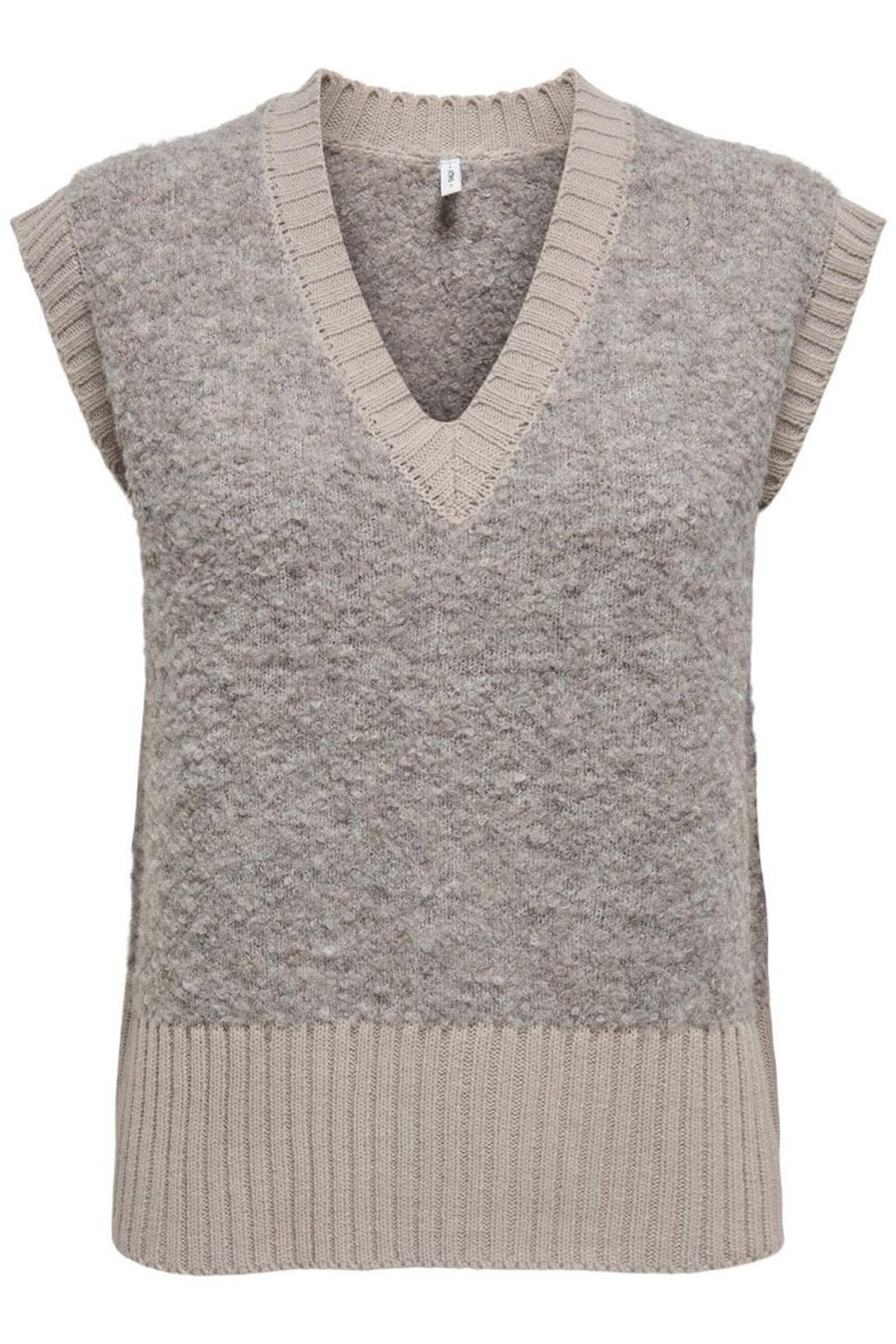 Only Onlcille Regular Fit V Yaka Bayan Süveter 15350777 BEJ