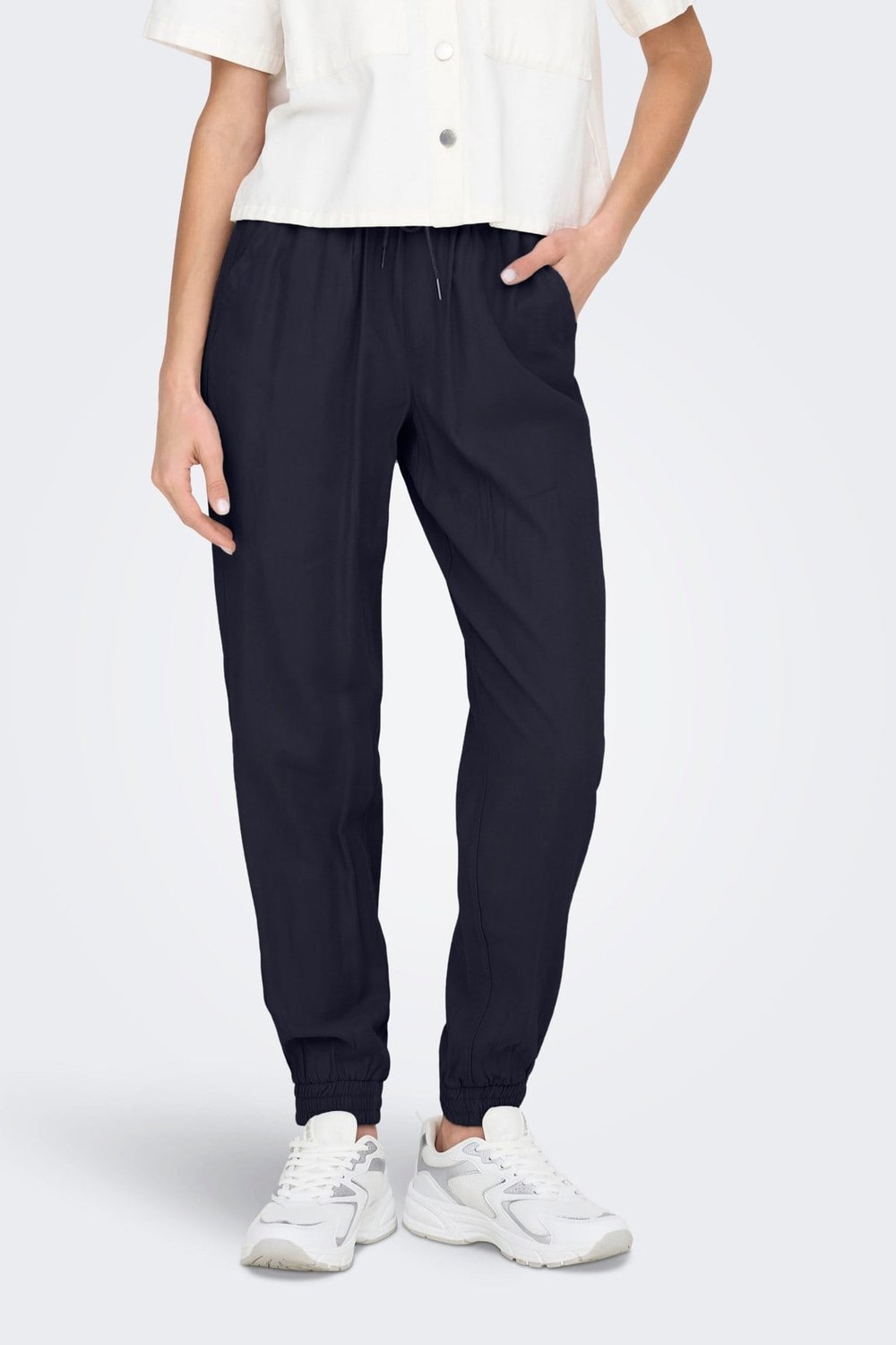 Only Onlkelda Regular Fit Normal Bel Lastikli Paça Cepli Jogger Kadın Pantolon 15203946 LACİVERT