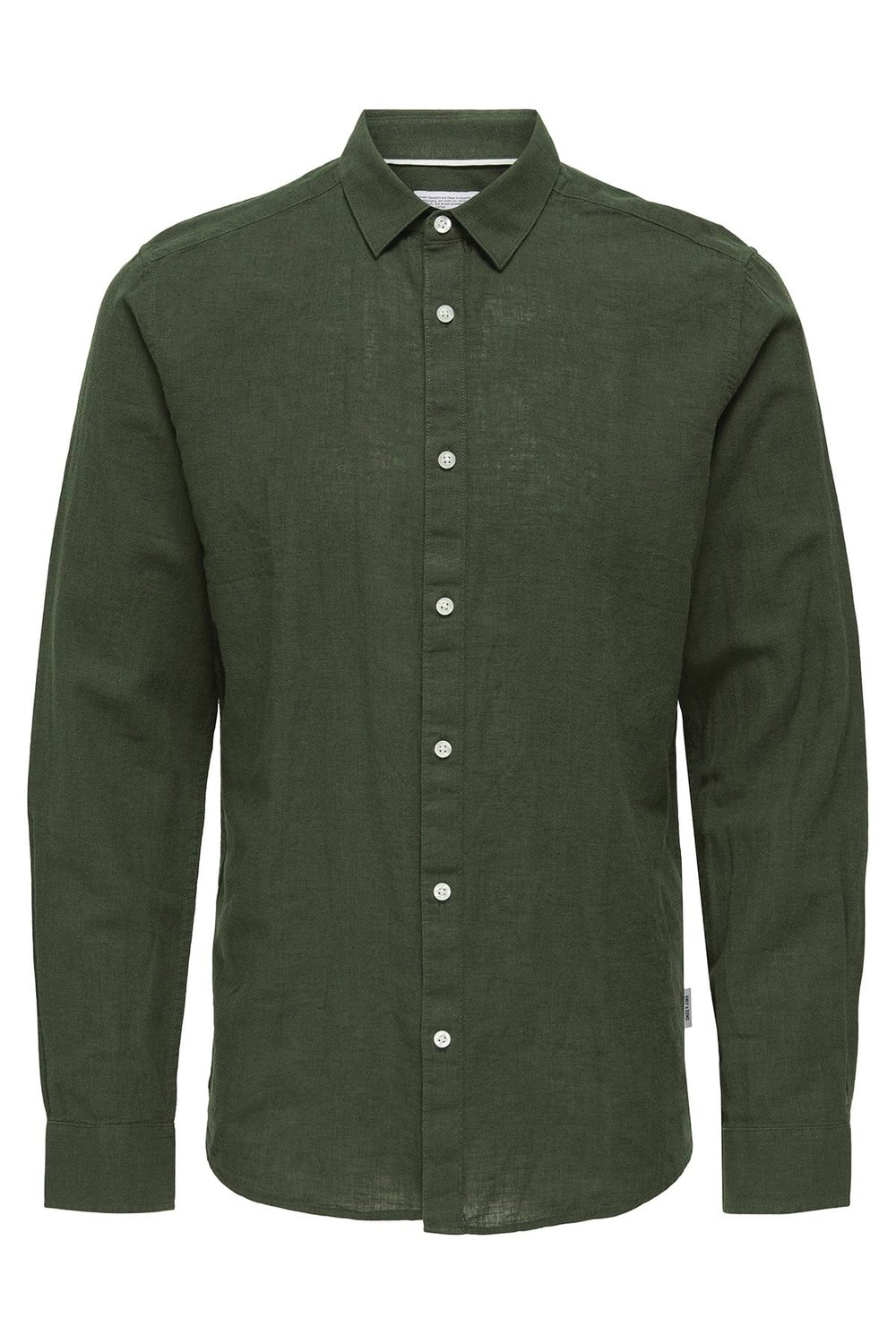 Only & Sons Onscaiden Keten ve Pamuk Karışımlı Slim Fit Erkek Gömlek 22012321 KOYU HAKİ