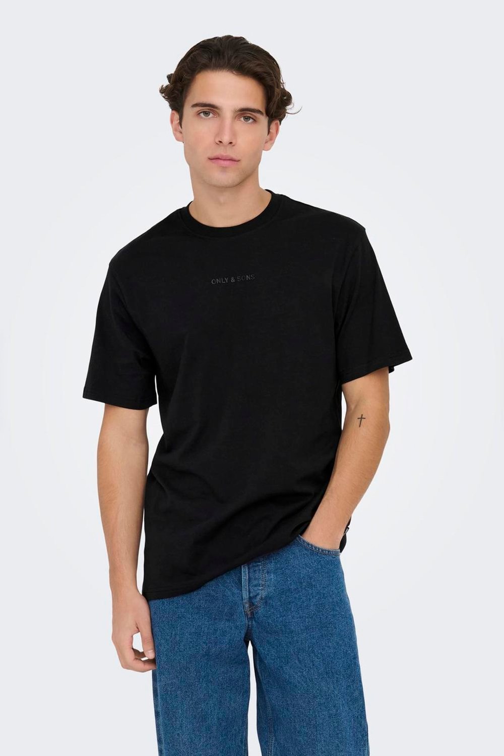 Only & Sons Onslevi % 100 Pamuk Relaxed Fit Bisiklet Yaka Logolu Erkek T Shirt 22028147 SİYAH