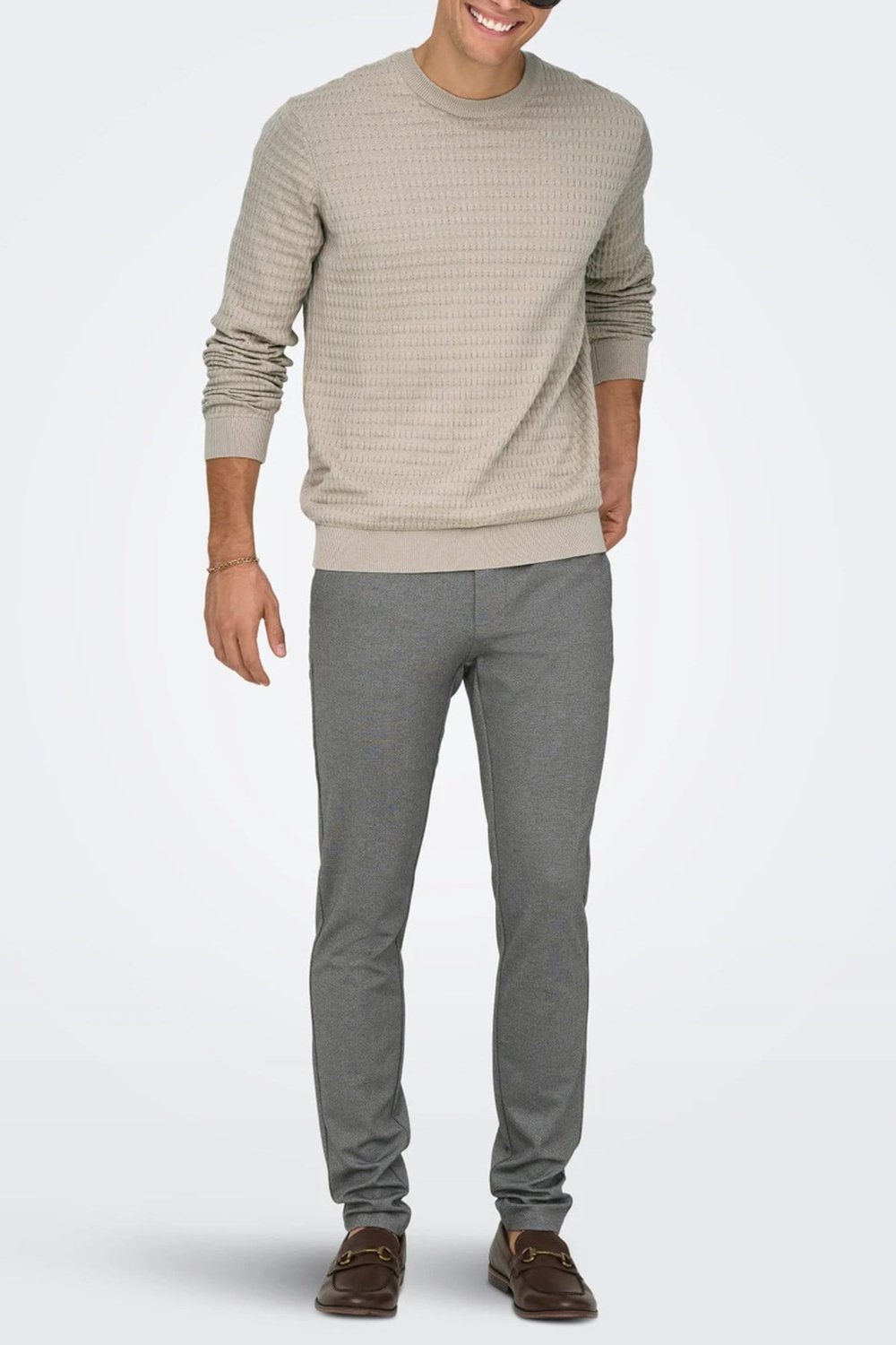 Only & Sons Onsmark Slim Fit Normal Bel Dar Paça Erkek Pantolon 22030256 GRİ