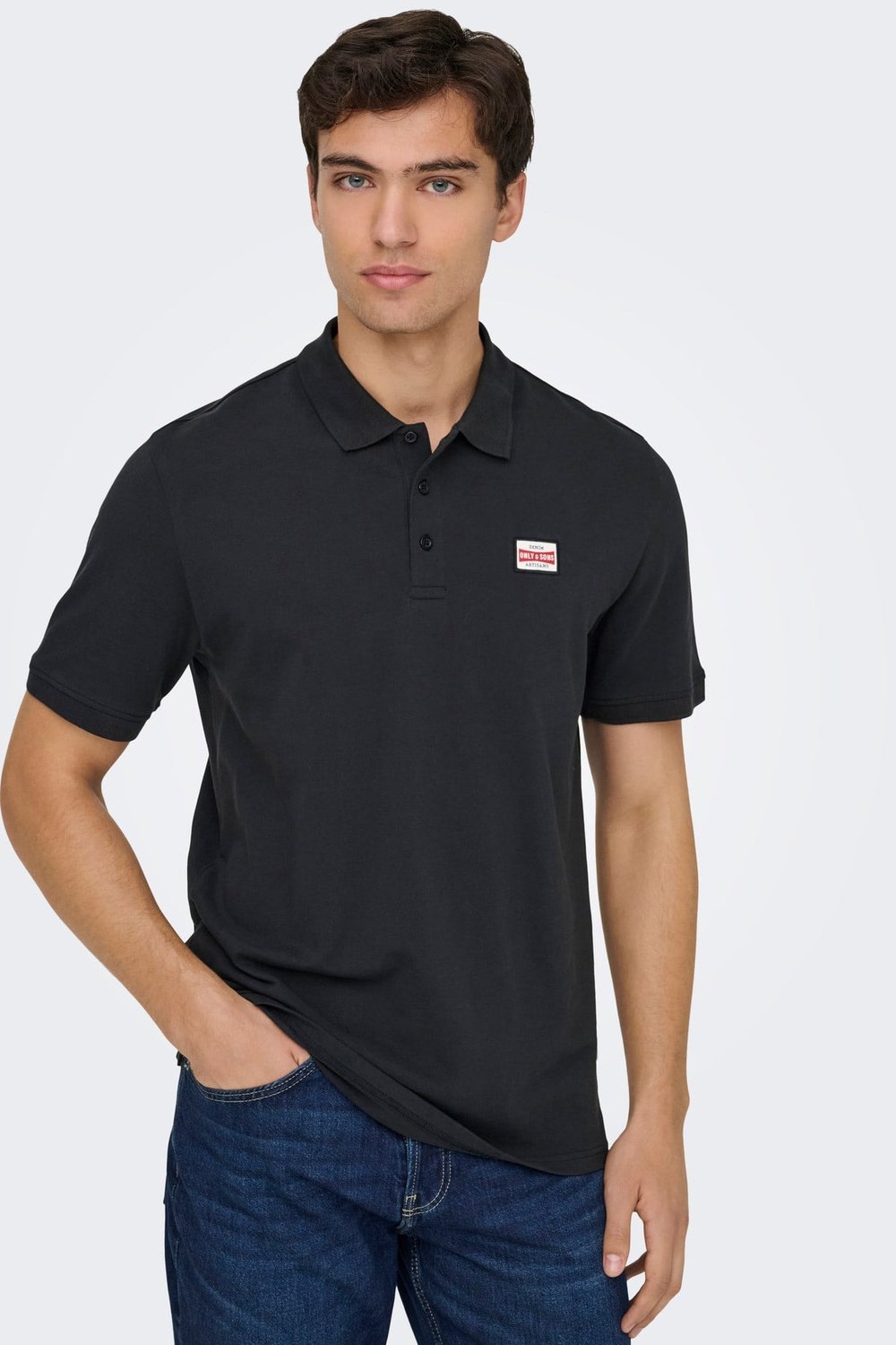 Onsdawson Pamuklu Regular Fit Düğmeli Erkek Polo Yaka T Shirt 22036883 SİYAH