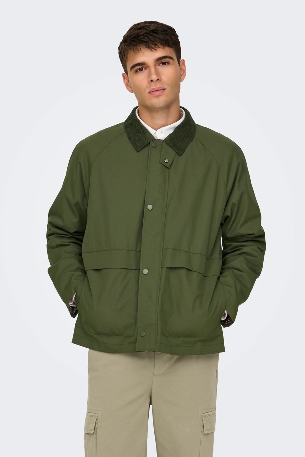 Onskosmo Regular Fit Ceket Yaka Erkek Mont 22031626 Olive