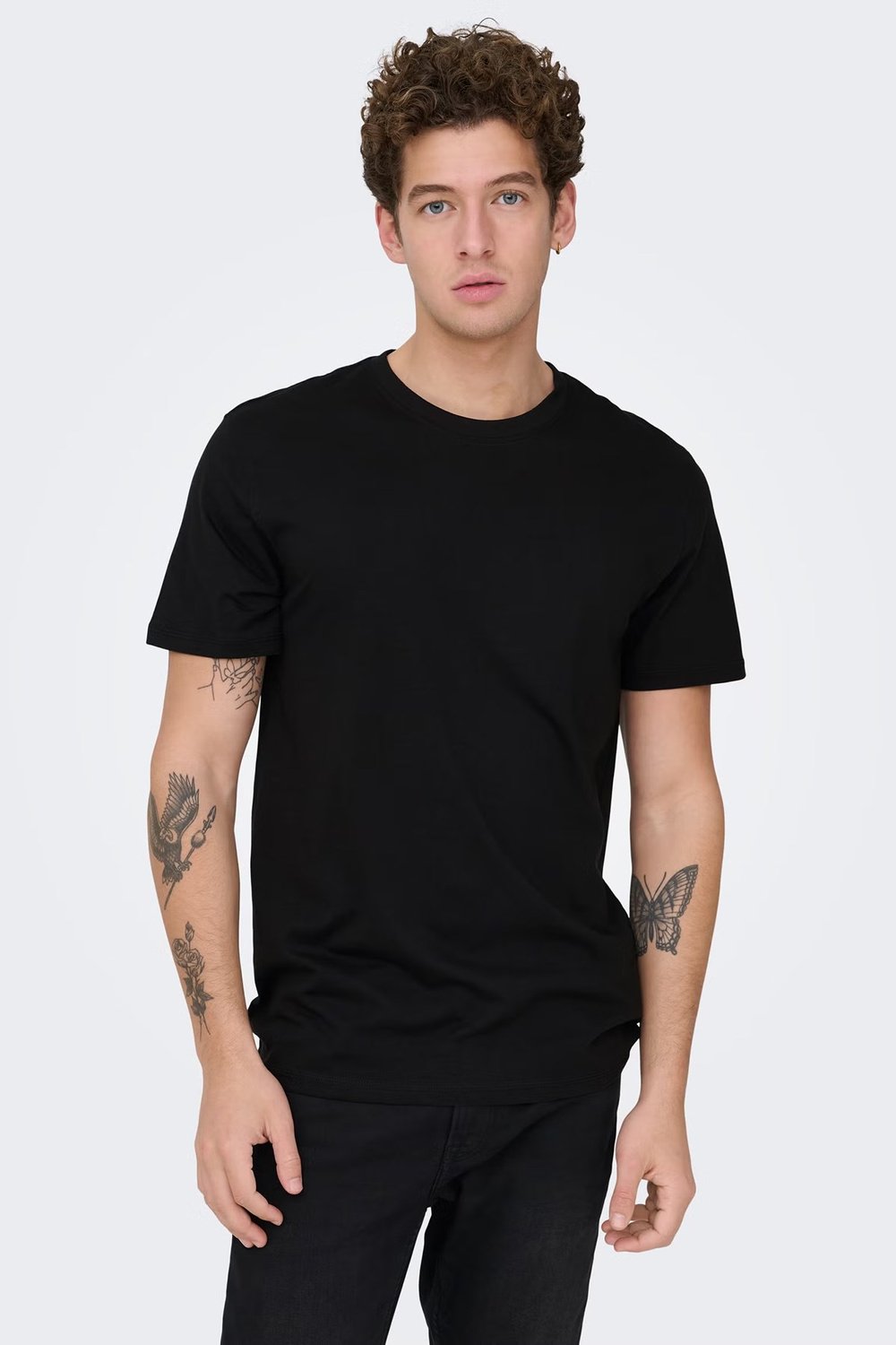 Onsmax % 100 Pamuk Regular Fit Bisiklet Yaka Erkek T Shirt 22025208 SİYAH