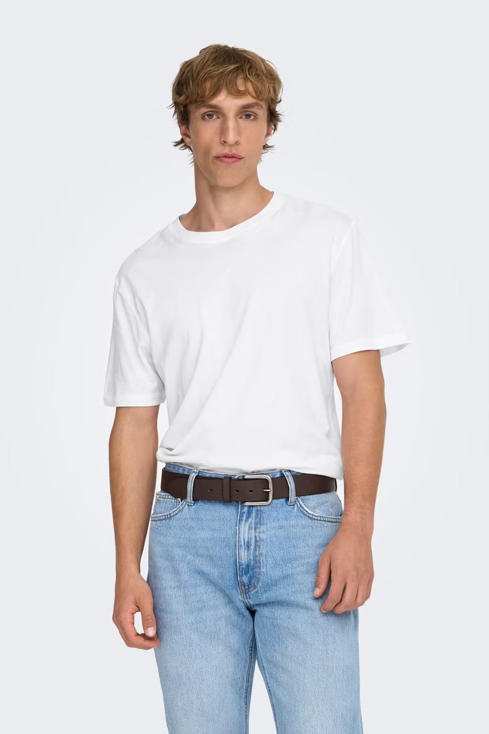 Onsmax % 100 Pamuk Regular Fit Bisiklet Yaka Erkek T Shirt 22025208 BEYAZ