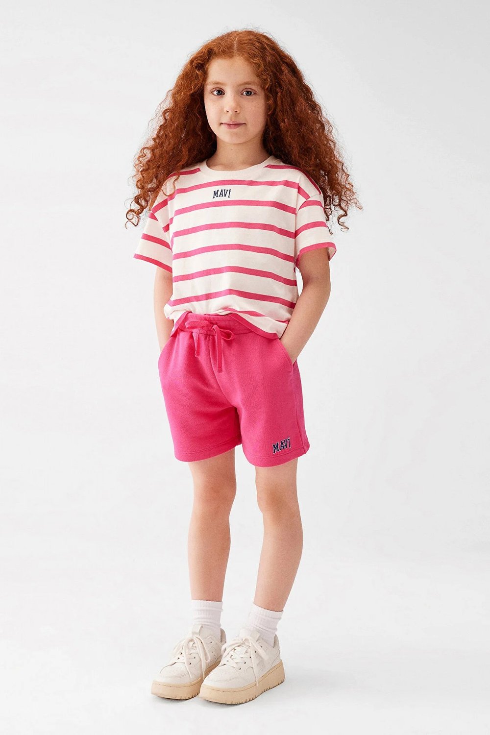 Pamuklu Logo Baskılı Regular Fit Normal Bel Kız Çocuk Short 7410002-71111 KOYU PEMBE