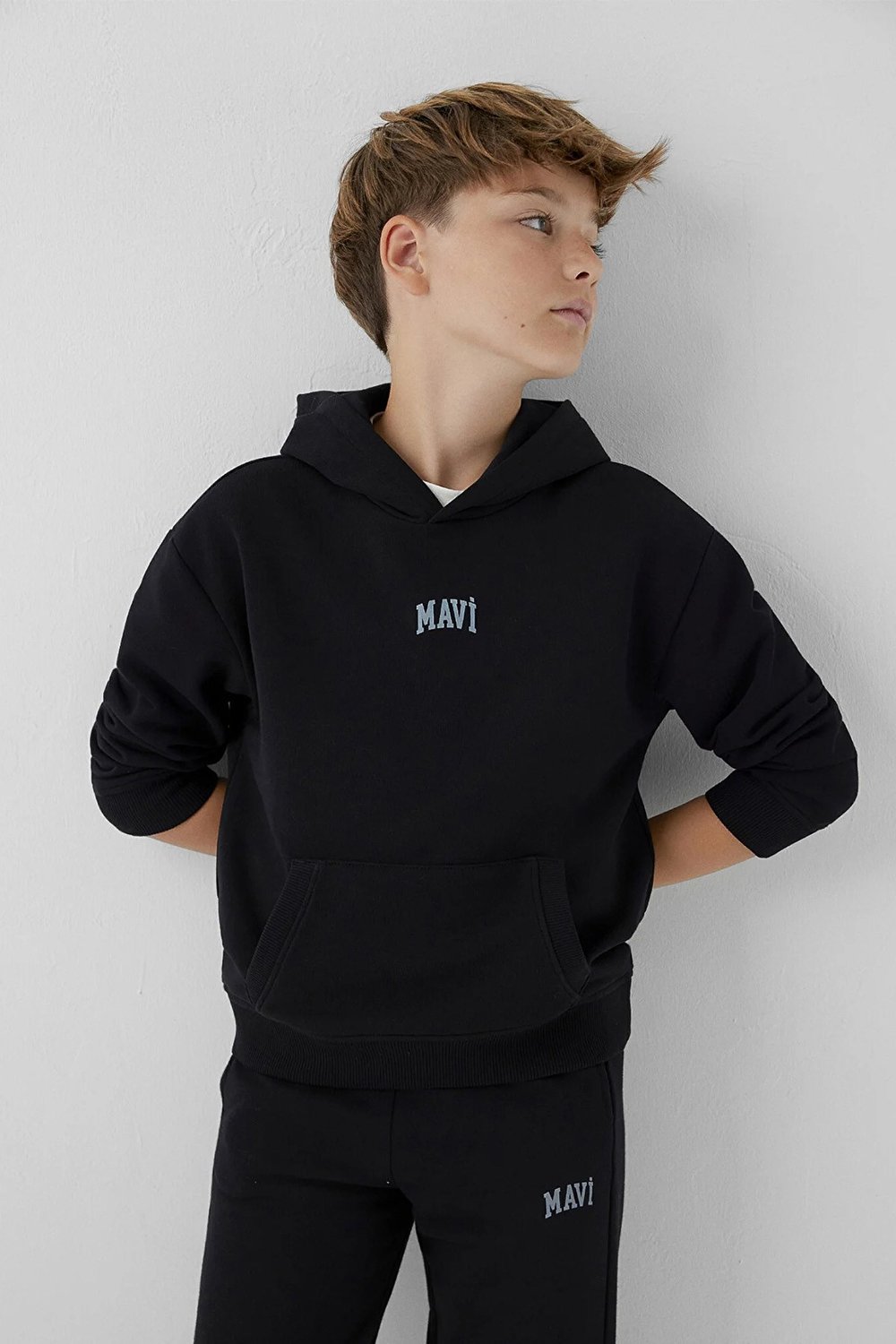 Pamuklu Loose Fit Kapüşonlu Erkek Çocuk Sweat 6S10199-900 SİYAH