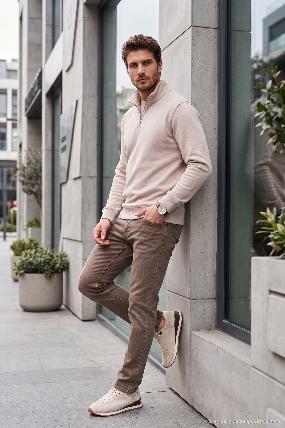 Pamuklu Normal Kalıp Normal Bel Jeans Erkek Kot Pantolon 2213F24PARMA LATTE