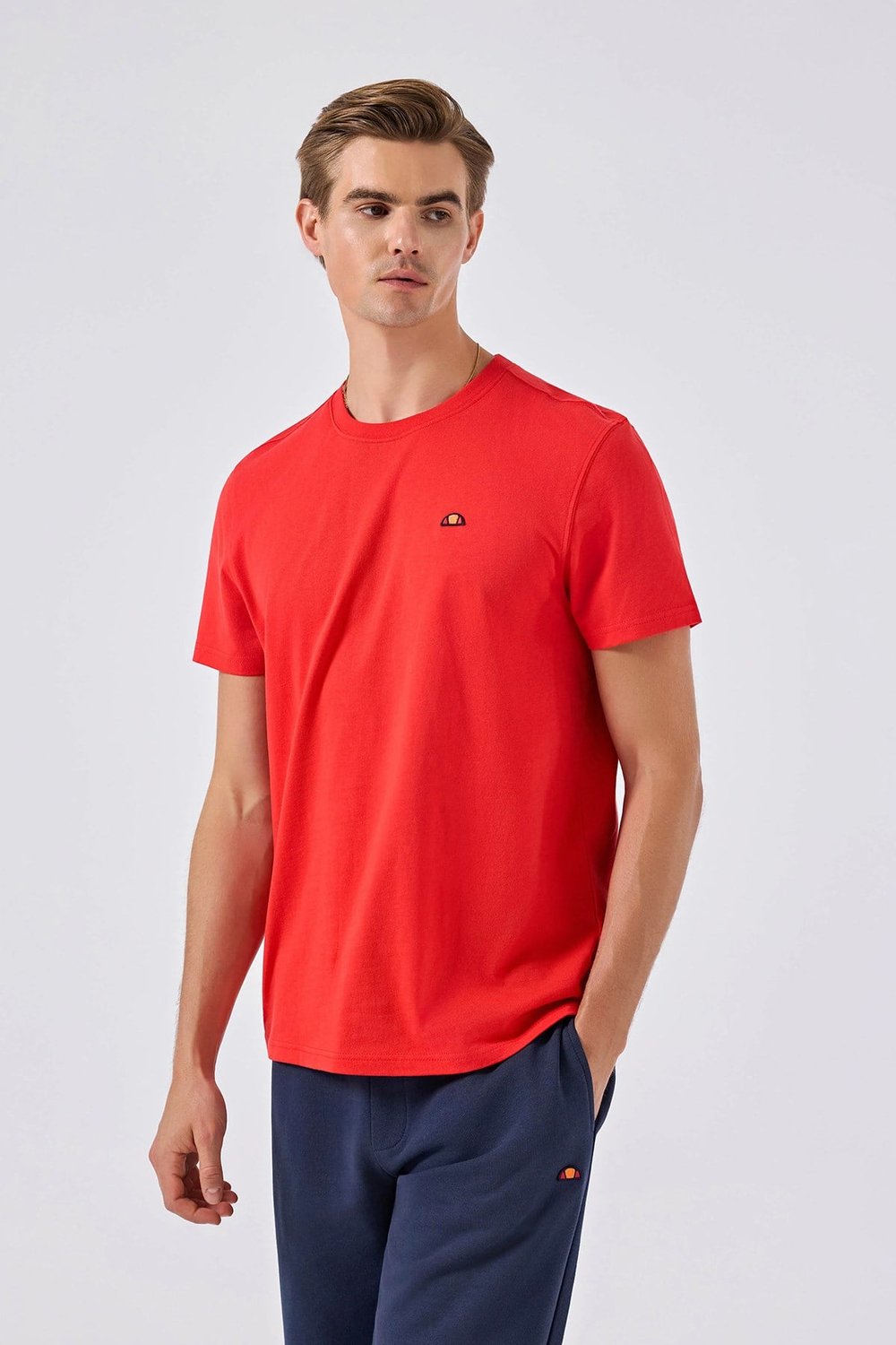 Pamuklu Regular Fit Bisiklet Yaka Erkek T Shirt 6SM5069-RD KIRMIZI