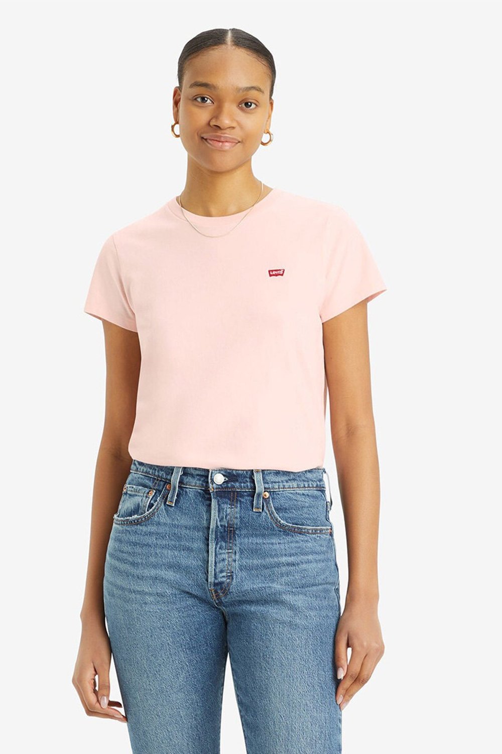 Pamuklu Regular Fit Bisiklet Yaka Kadın T Shirt A4917-0006 PUDRA