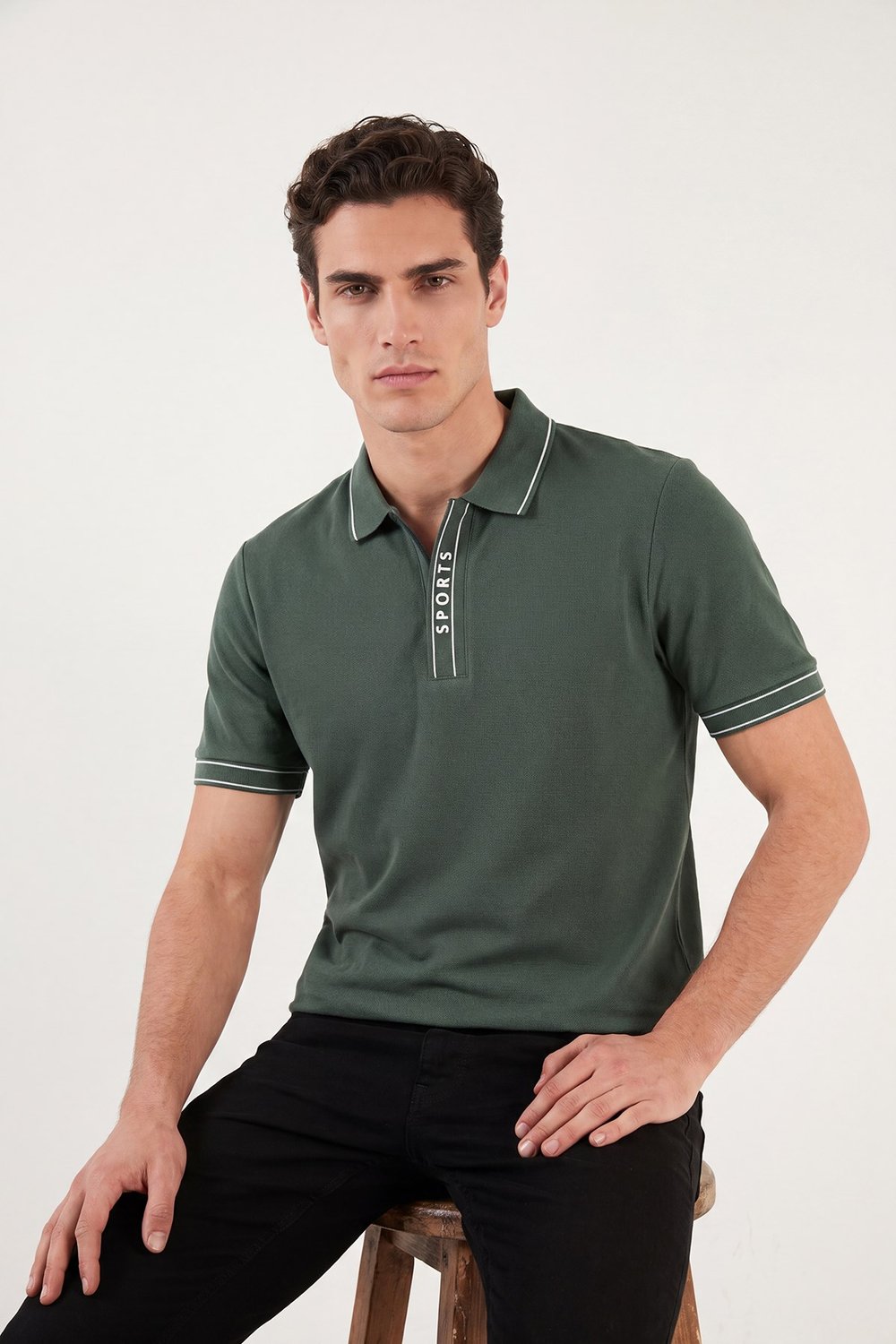 Pamuklu Regular Fit Düğmeli Polo T Shirt Erkek Polo Yaka T Shirt 5904073 NEFTİ