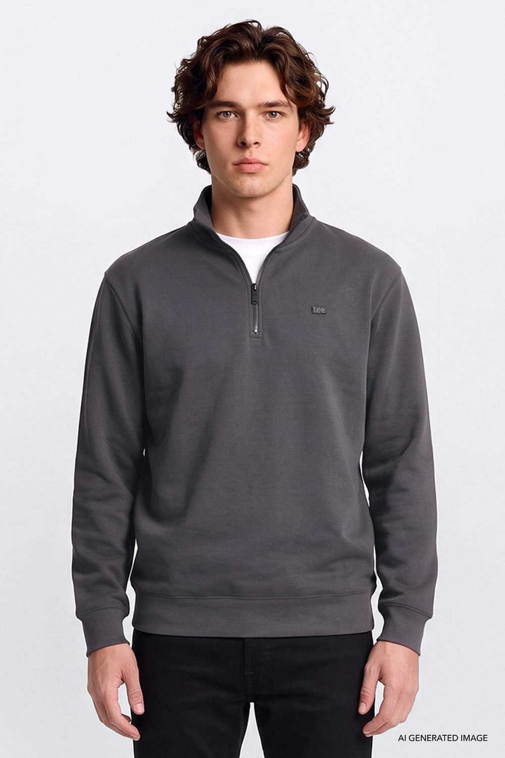 Pamuklu Regular Fit Fermuarlı Dik Yaka Erkek Sweat L2520312 003 ANTRASİT