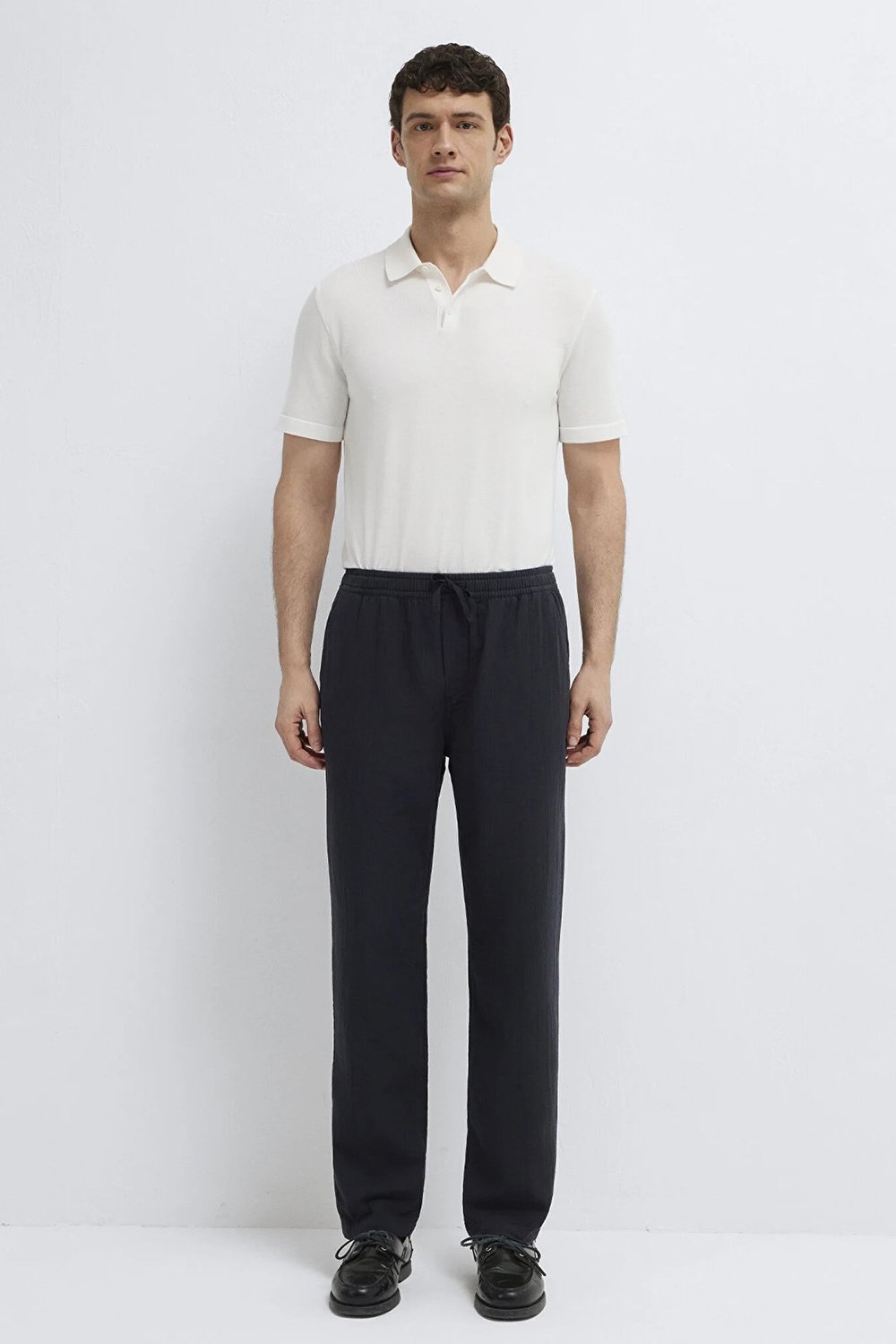 Pamuklu Regular Straight Fit Normal Bel Erkek Pantolon 0010596-71379 SİYAH