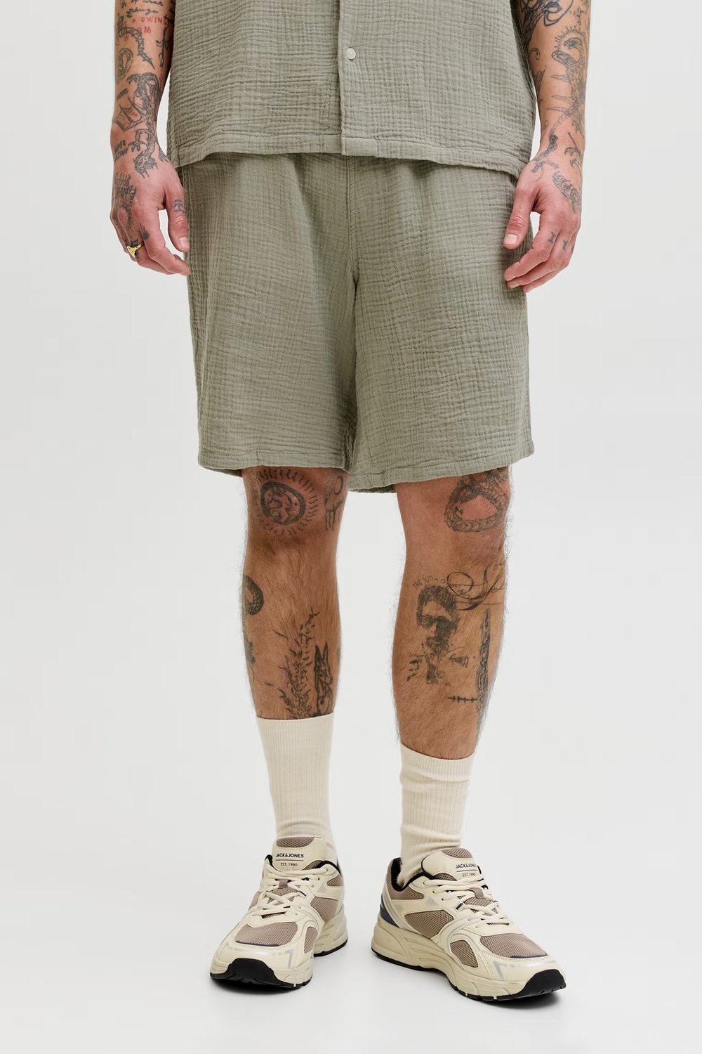 Pants Studio Jpstjaıden % 100 Pamuk Relaxed Fit Erkek Short 12274758 YEŞİL