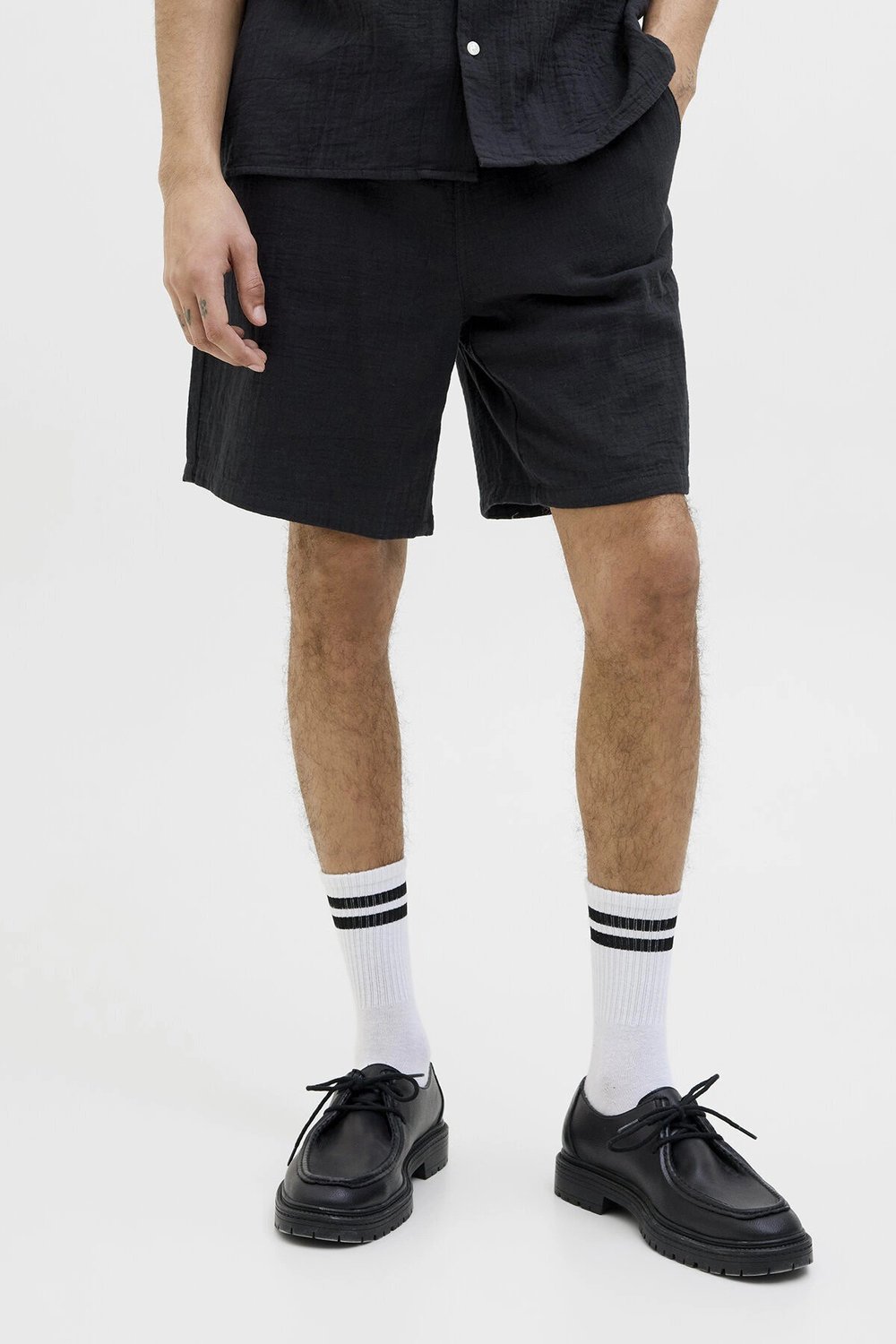 Pants Studio Jpstjaıden % 100 Pamuk Relaxed Fit Erkek Short 12274758 SİYAH