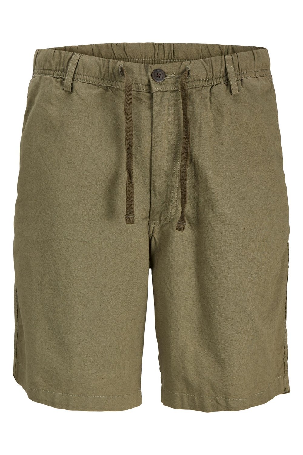 Pants Stüdio Jpstjaıden Pamuk ve Keten Karışımlı Jogger Erkek Short 12292332 KOYU HAKİ