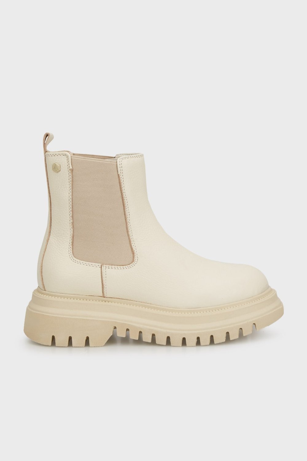 Pieron Hakiki Deri Logolu Kadın Bot 102 24735-Z Beige Deer Floter