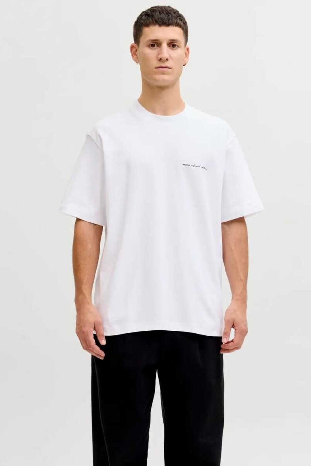 Premium Jprblaowen Pamuklu Regular Fit Erkek T Shirt 12292397 BEYAZ