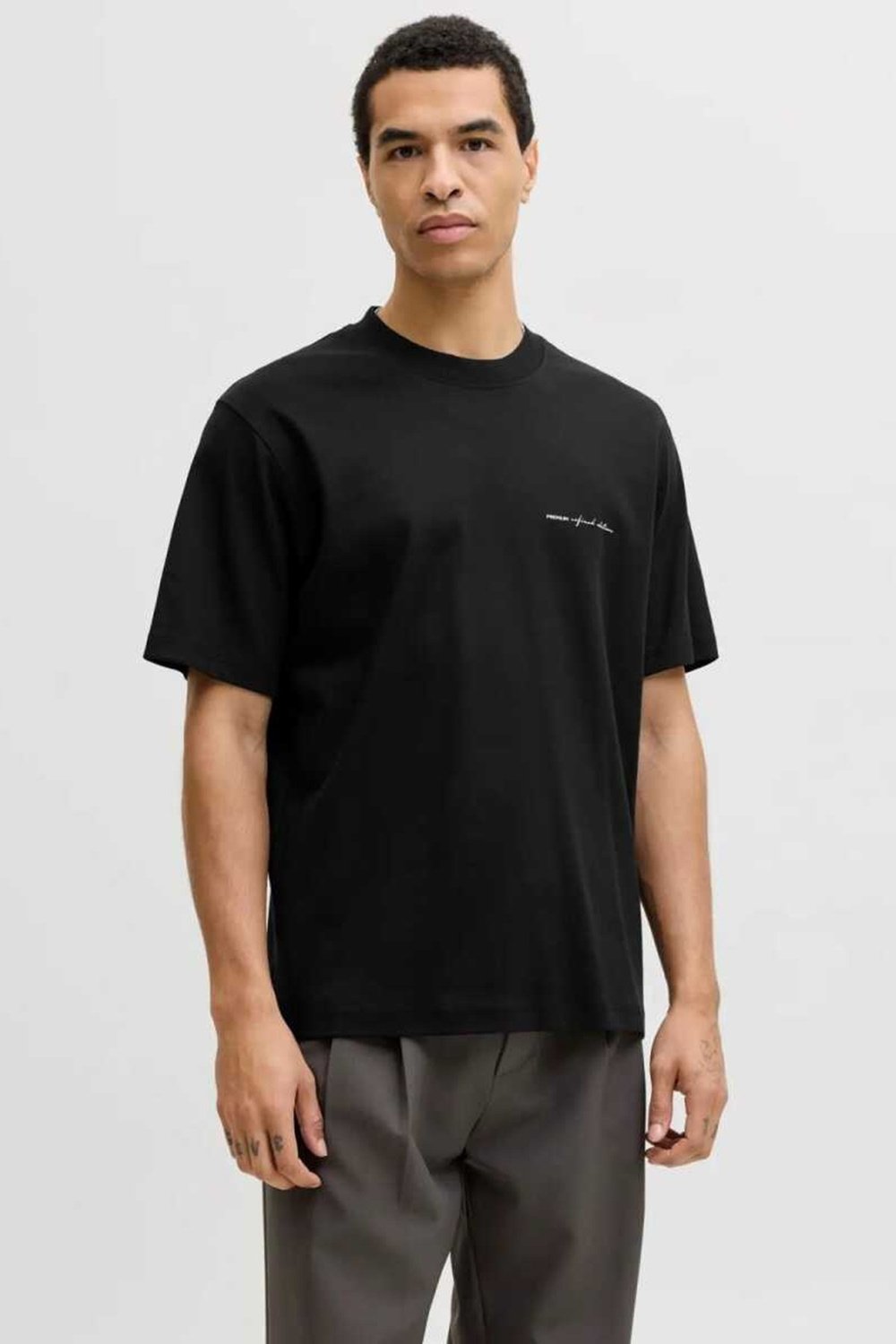 Premium Jprblaowen Pamuklu Regular Fit Erkek T Shirt 12292397 SİYAH