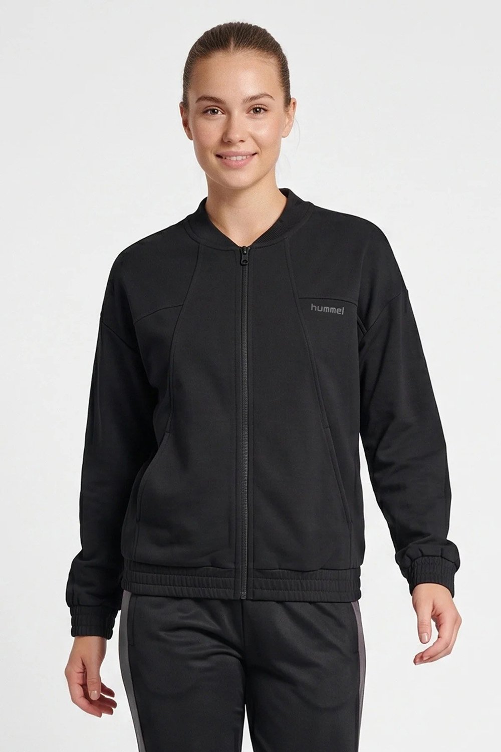 Regular Fit Kolej Yaka Fermuarlı Kadın Sweat 922543-2001 SİYAH