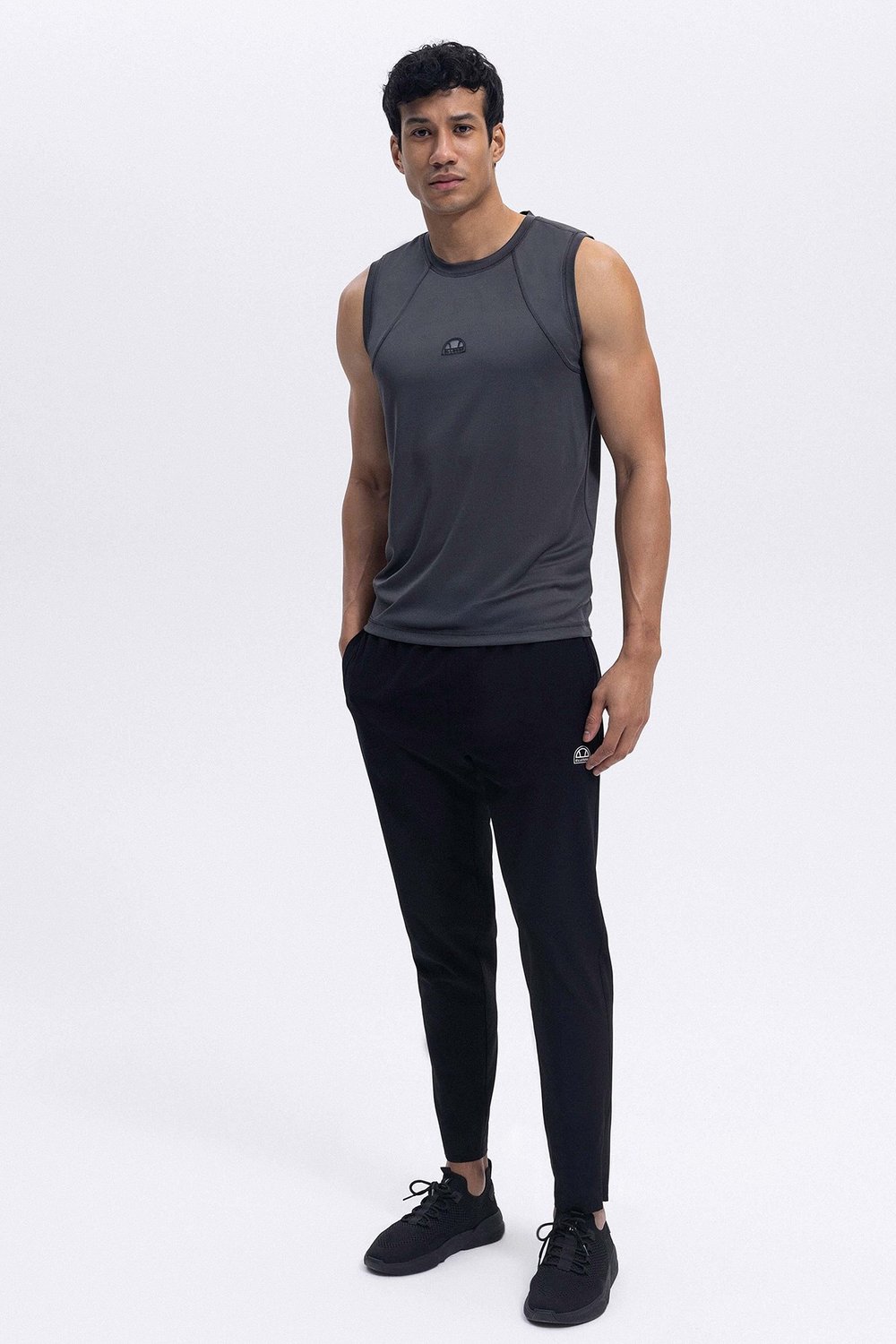 Regular Fit Normal Bel Fermuarlı Dar Paça Jogger Erkek Pantolon EM440-BK SİYAH