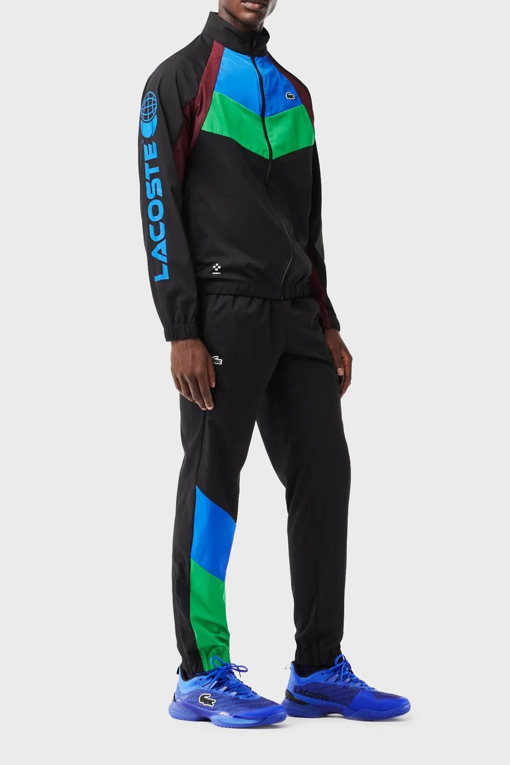 Renk Bloklu Regular Fit Dik Yaka Erkek Eşofman Takımı WH1789 LI3 SİYAH